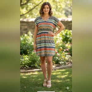 ABG Open sleeve dress size 10 as tag print beautiful new with tags